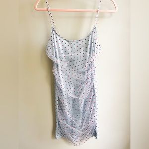 Baby blue red hearts cinched tight mini dress from cider. Worn once! Was $26